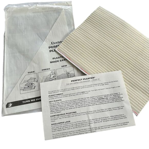 Vintage Clotilde's Perfect Pleater 8X11" Pleat Fabrics Easy Use Iron Pleat - NEW - Picture 6 of 7